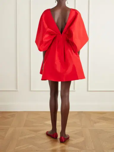 Carolina Herrera Pleated Silk-faille Mini Dress | Thumbnail 3