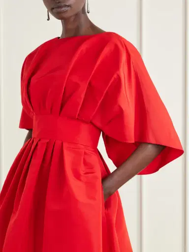 Carolina Herrera Pleated Silk-faille Mini Dress | Thumbnail 4