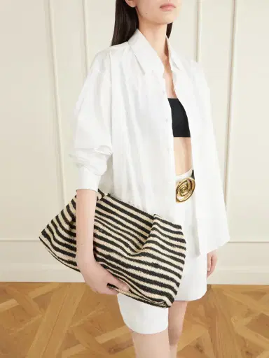 SENSI STUDIO Medium Two-tone Sisal Clutch | Thumbnail 2 SENSI STUDIO Medium Two-tone Sisal Clutch | Thumbnail 2