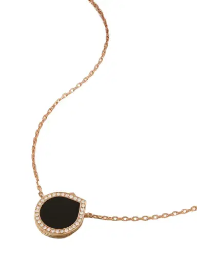 Repossi Antifer 18-karat Rose Gold, Onyx And Diamond Necklace | Thumbnail 1