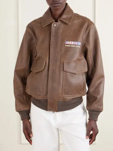 Aimé Leon Dore World’s Borough Printed Leather Jacket | Thumbnail 3 Aimé Leon Dore World’s Borough Printed Leather Jacket | Thumbnail 3
