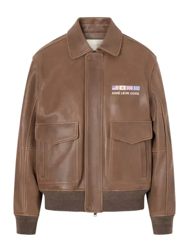 Aimé Leon Dore World’s Borough Printed Leather Jacket