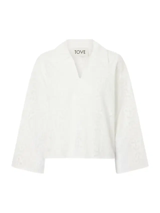 Tove Leighton Floral-embroidered Cotton-blend Blouse