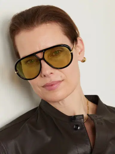 Bottega Veneta Eyewear Embellished Aviator-style Recycled-acetate And Gold-tone Sunglasses | Thumbnail 2
