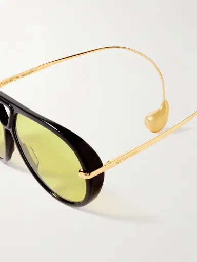 Bottega Veneta Eyewear Embellished Aviator-style Recycled-acetate And Gold-tone Sunglasses | Thumbnail 4