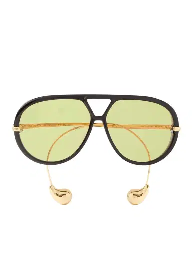 Bottega Veneta Eyewear Embellished Aviator-style Recycled-acetate And Gold-tone Sunglasses | Thumbnail 1