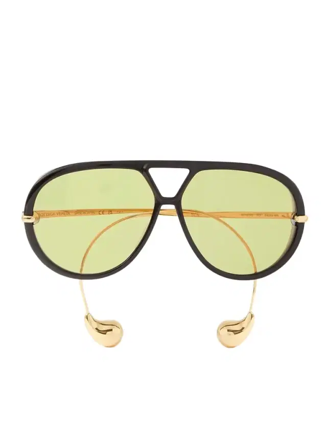 Embellished Aviator-style Recycled-acetate And Gold-tone Sunglasses