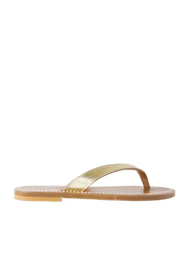 K Jacques St Tropez Torino Metallic Leather Sandals