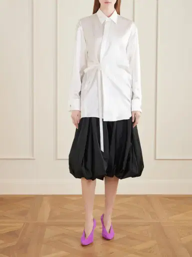 Balenciaga Tie-detailed Crystal-embellished Silk-blend Satin Blouse | Thumbnail 2 Balenciaga Tie-detailed Crystal-embellished Silk-blend Satin Blouse | Thumbnail 2