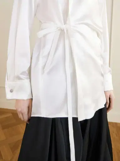 Balenciaga Tie-detailed Crystal-embellished Silk-blend Satin Blouse | Thumbnail 4 Balenciaga Tie-detailed Crystal-embellished Silk-blend Satin Blouse | Thumbnail 4