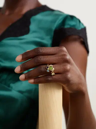 Roxanne First Twisted Heart Stack 14-karat Gold Multi-stone Ring | Thumbnail 2