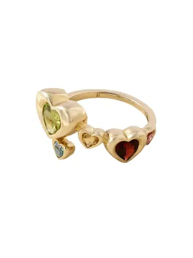 Roxanne First Twisted Heart Stack 14-karat Gold Multi-stone Ring | Thumbnail 1