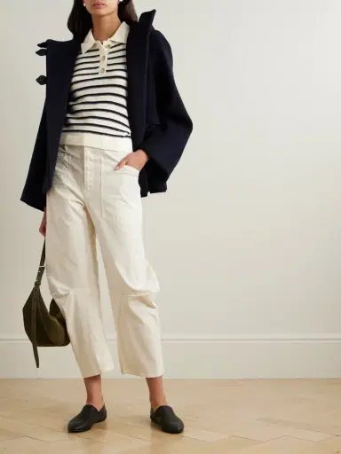 Allude Striped Wool And Cashmere-blend Polo Sweater | Thumbnail 2 Allude Striped Wool And Cashmere-blend Polo Sweater | Thumbnail 2