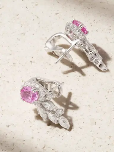 YEPREM 18-karat White Gold, Sapphire And Diamond Earrings | Thumbnail 3 YEPREM 18-karat White Gold, Sapphire And Diamond Earrings | Thumbnail 3