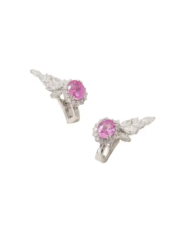 YEPREM 18-karat White Gold, Sapphire And Diamond Earrings