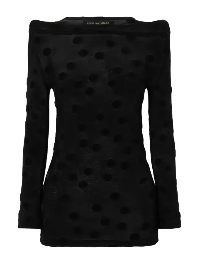 Polka-dot Flocked Cotton-jersey Blouse