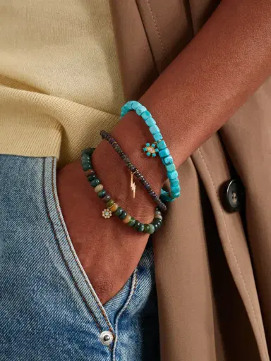 Sydney Evan Small Lightning Bolt 14-karat Gold, Opal And Diamond Bracelet | Thumbnail 4