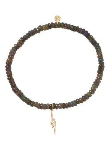 Sydney Evan Small Lightning Bolt 14-karat Gold, Opal And Diamond Bracelet | Thumbnail 1