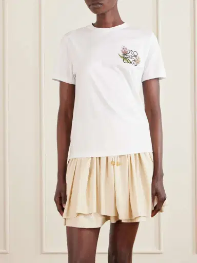 Loewe + Paula’s Ibiza Anagram Embroidered Cotton-jersey T-shirt | Thumbnail 3