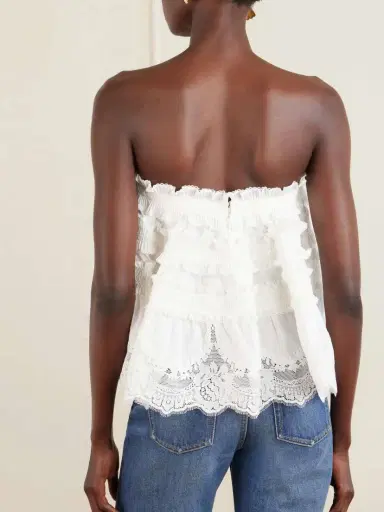 Zimmermann Strapless Lace-trimmed Cotton Top | Thumbnail 3 Zimmermann Strapless Lace-trimmed Cotton Top | Thumbnail 3