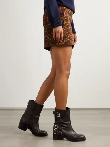 Chloé Buckled Textured-leather Ankle Boots | Thumbnail 2 Chloé Buckled Textured-leather Ankle Boots | Thumbnail 2