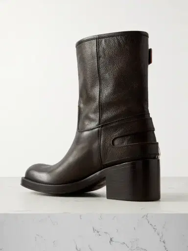 Chloé Buckled Textured-leather Ankle Boots | Thumbnail 3 Chloé Buckled Textured-leather Ankle Boots | Thumbnail 3