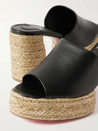 Christian Louboutin Calakala 85 Leather Espadrille Platform Mules | Thumbnail 4 Christian Louboutin Calakala 85 Leather Espadrille Platform Mules | Thumbnail 4