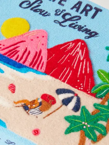 Olympia Le-Tan + Mlle Mouns The Art Of Slow Living Embroidered Appliquéd Canvas Clutch | Thumbnail 4 Olympia Le-Tan + Mlle Mouns The Art Of Slow Living Embroidered Appliquéd Canvas Clutch | Thumbnail 4