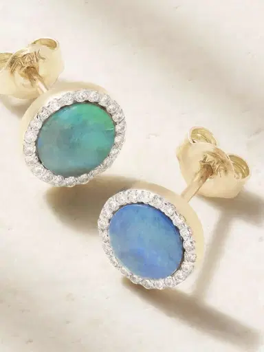 Mateo 14-karat Gold, Opal And Diamond Earrings | Thumbnail 3 Mateo 14-karat Gold, Opal And Diamond Earrings | Thumbnail 3