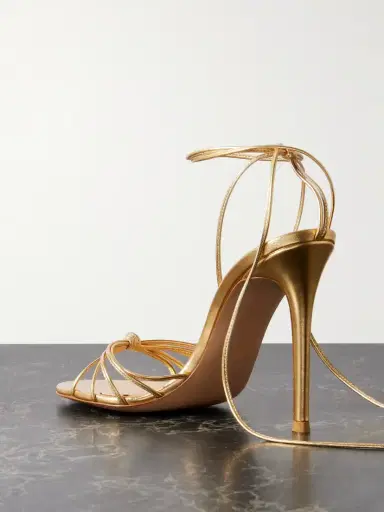 Gianvito Rossi 105 Lace-up Metallic Leather Sandals | Thumbnail 3 Gianvito Rossi 105 Lace-up Metallic Leather Sandals | Thumbnail 3