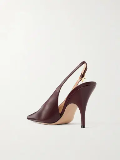 Gianvito Rossi Sofia 95 Leather Slingback Pumps | Thumbnail 3
