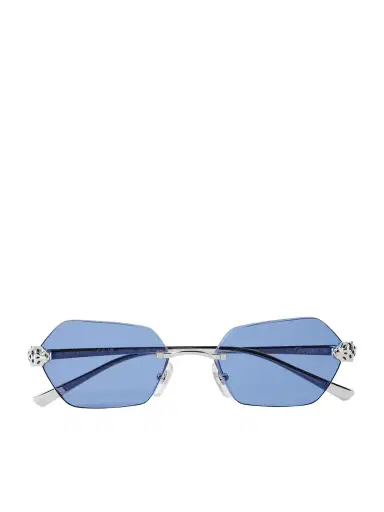 Cartier Eyewear Panthère De Cartier Rimless Hexagon-frame Silver-tone Sunglasses | Thumbnail 1