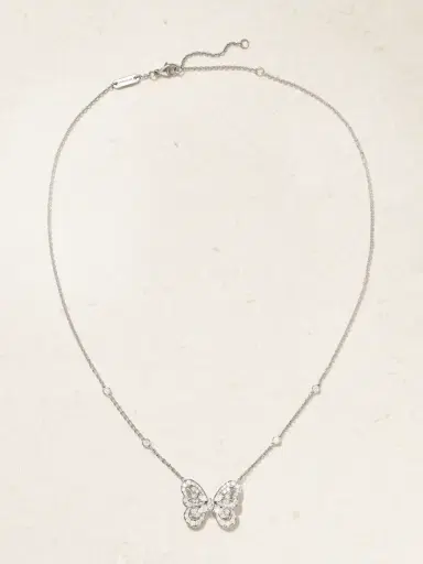 De Beers London Portraits Of Nature Butterfly 18-karat White Gold Diamond Necklace | Thumbnail 4