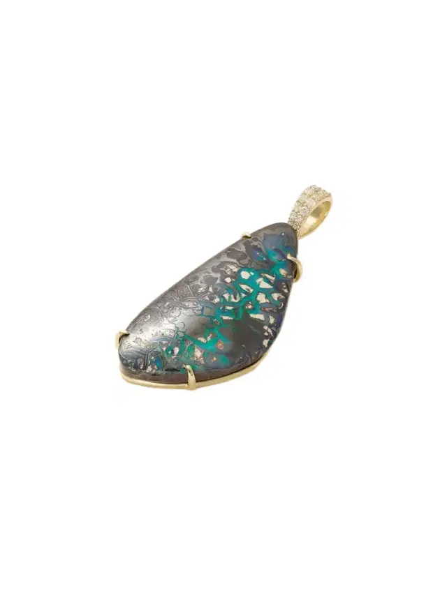 14-karat Gold, Opal And Diamond Pendant