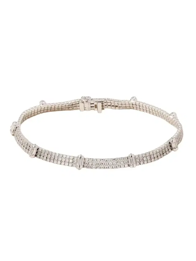 Triple Thread Ripple 18-karat White Gold Diamond Bracelet