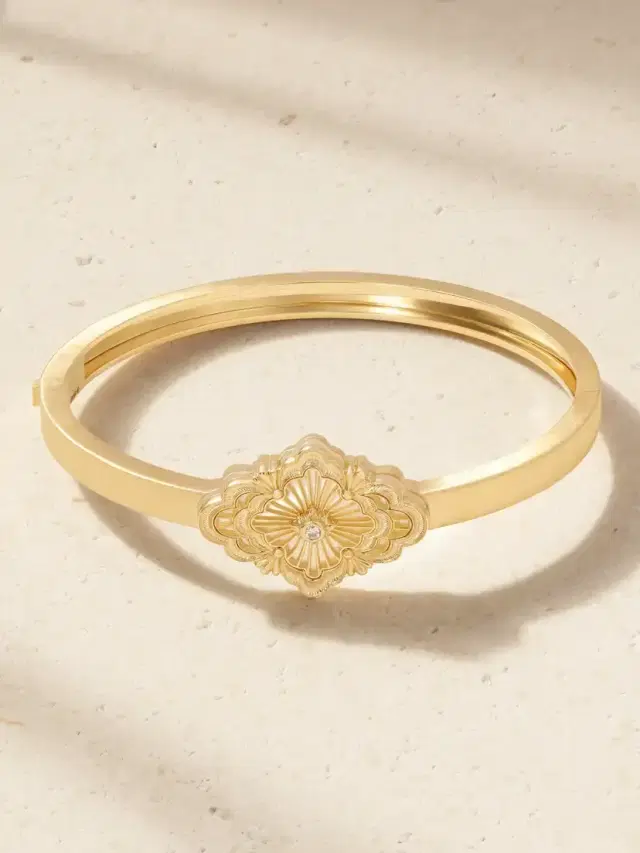 Opera Tulle 18-karat Gold, Mother-of-pearl And Diamond Bangle