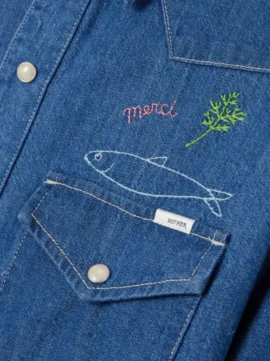 Mother All My Eyes Embroidered Denim Shirt | Thumbnail 4