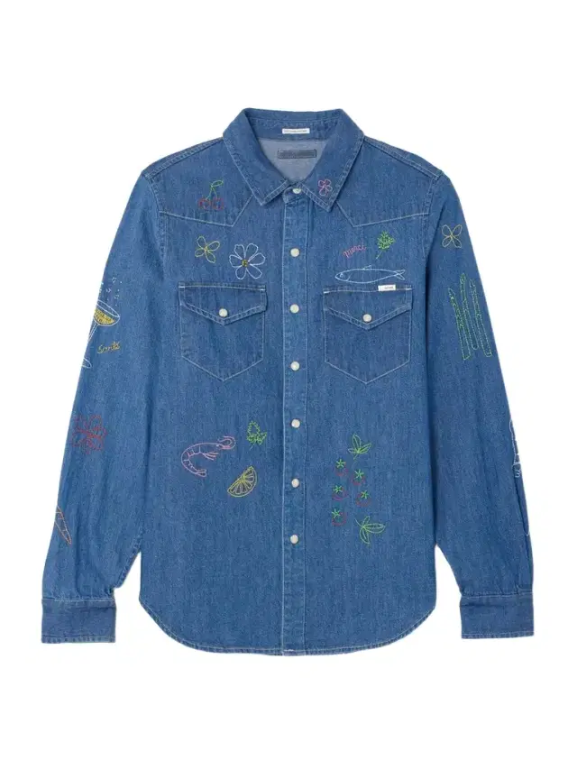 All My Eyes Embroidered Denim Shirt