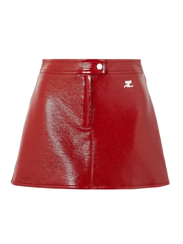 Appliquéd Coated Cotton-blend Mini Skirt