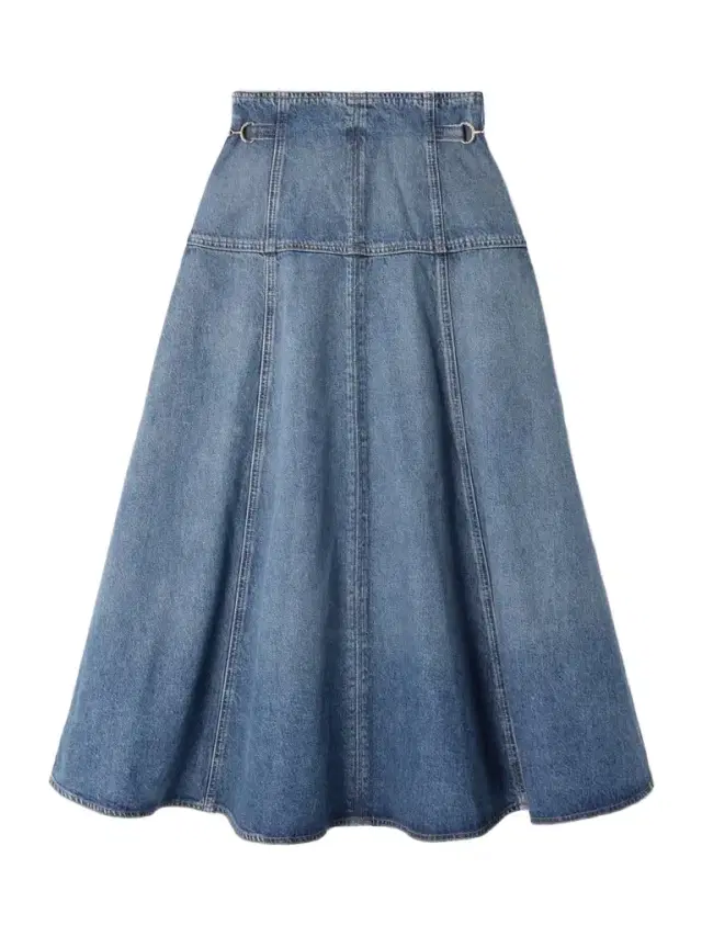The Brigette Embellished Paneled Denim Midi Skirt The Brigette Embellished Paneled Denim Midi Skirt