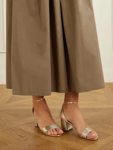 Aquazzura Sundance 50 Metallic Vegan Material Sandals | Thumbnail 2 Aquazzura Sundance 50 Metallic Vegan Material Sandals | Thumbnail 2