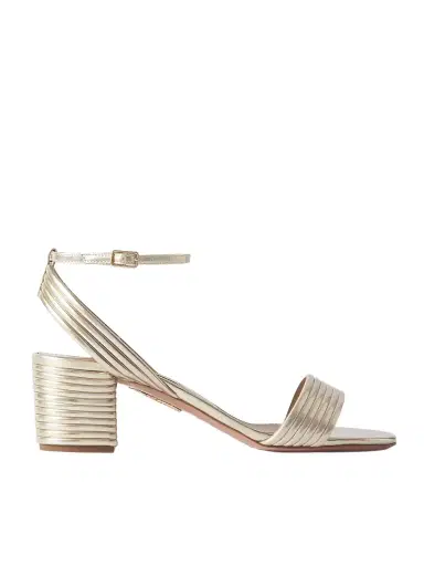 Aquazzura Sundance 50 Metallic Vegan Material Sandals | Thumbnail 1 Aquazzura Sundance 50 Metallic Vegan Material Sandals | Thumbnail 1