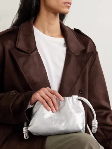 Loewe Flamenco Mini Metallic Leather Clutch | Thumbnail 2