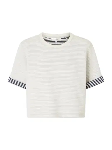 Frame Striped Cuff Pima Cotton T-shirt | Thumbnail 1