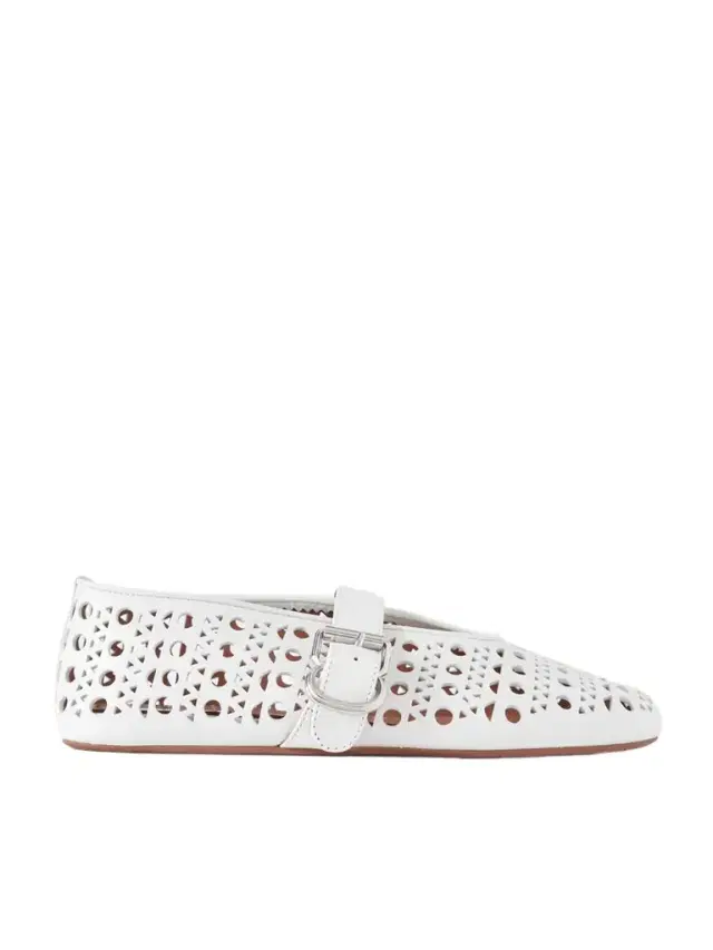 Perforated Leather Ballet Flats