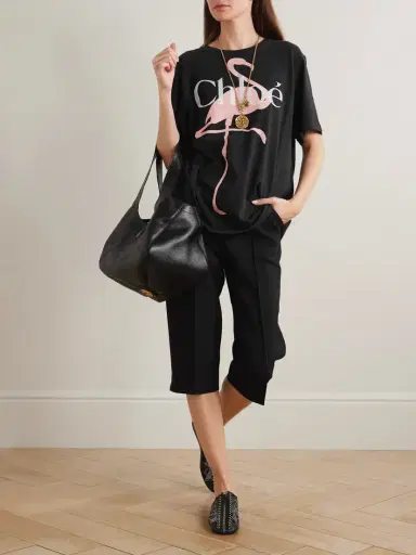 Chloé Printed Organic Cotton-jersey T-shirt | Thumbnail 2 Chloé Printed Organic Cotton-jersey T-shirt | Thumbnail 2