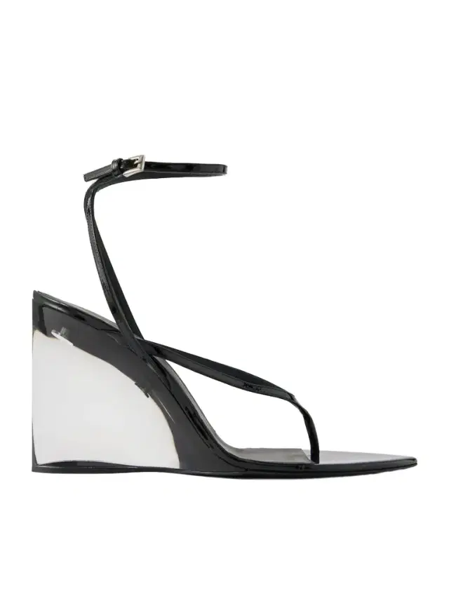 Tong 90 Patent-leather Wedge Sandals