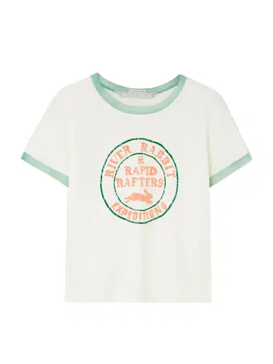 Mother Itty Bitty Cropped Flocked Cotton-jersey T-shirt | Thumbnail 1