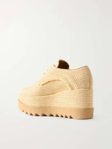 Stella McCartney Elyse Woven Raffia Platform Brogues | Thumbnail 3
