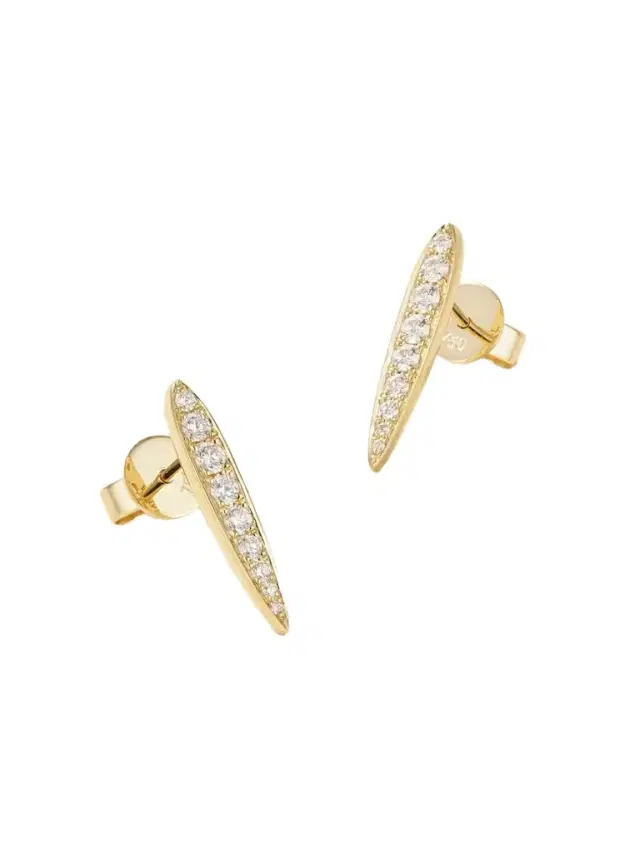 Small Spear 18-karat Gold Diamond Earrings